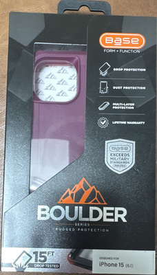 Base Boulder Series Rugged Case for iPhone 15 Purple Drop Protection