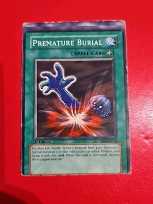 yugioh misprint Premature Burial SD3-EN018 1st Edition played error miscut rare