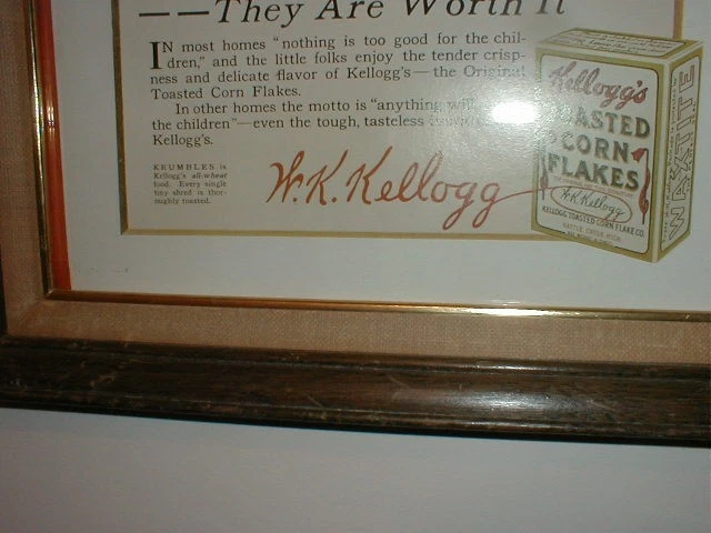 Antique Style Kellogg’s Corn Flakes Worldwide Advertising Print c.1900s Framed - Image 3 of 3