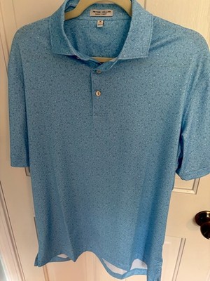 Peter Millar Summer Comfort Polo Men's M Blue Graphic Print Short Sleeve