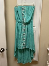 Trixxi Green Gauze, Strapless Dress, Small.