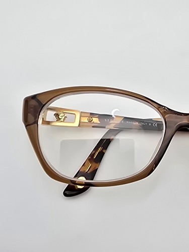 Versace Mod. 3170-B 5028 Brown Gold Rhinestone Cat Eye Eyeglasses Frame w/ Case - Picture 15 of 19