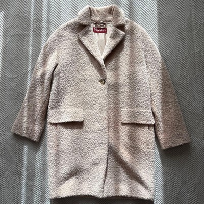 Max Mara STUDIO Teddy Bear Coat Actress Collar Size:36/US:2 Pink 132406K Authen