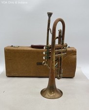 Ancien cornet trompette Ambassador vintage Bb pour pièces ou réparation avec étui