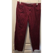 Lands' End 98 cotton Pants sz 12 Fit 1 Slim leg Cranberry