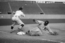 Ty Cobb iconic sliding into base action shots Photo Print Reprint