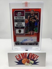 2023-24 Panini Contenders Optic #VT-DVM Donovan Mitchell Veteran Auto Red /49 sc