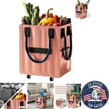 High Capacity Reusable Rolling Shopping Cart - Perfect for Groceries More