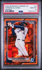 2024 Bowman Chrome Sapphire Yordan Alvarez Orange Refractor #/25 PSA 10 POP 1