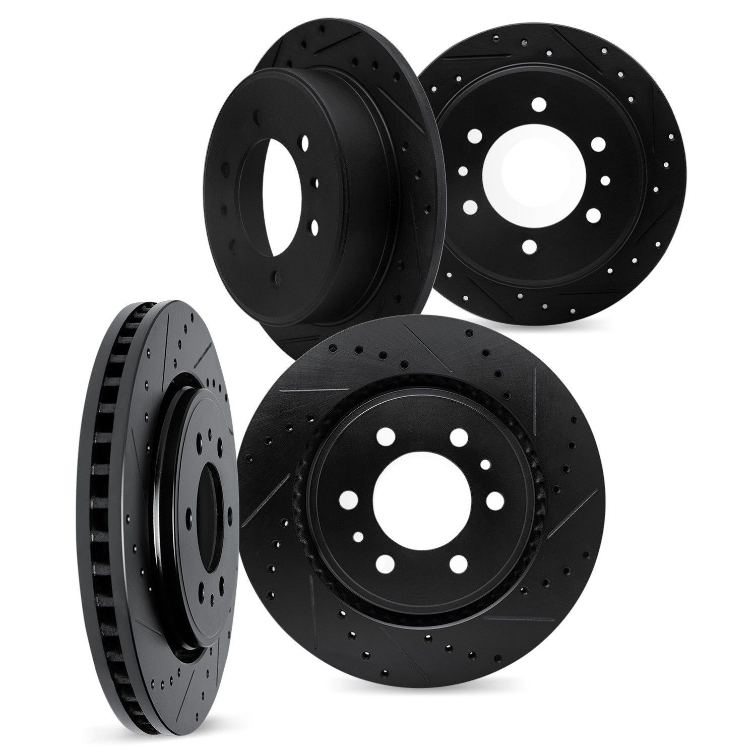 Dynamic Friction 8004-40179 DFC Brake Rotors - Drilled & Slotted - Black