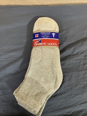Rodex America s #1 Diabetes & Circulatory  Grey 3 Pack Crew Socks Adult Size