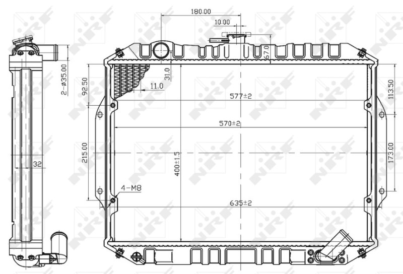NRF 503486 Radiator, engine cooling for MITSUBISHI
