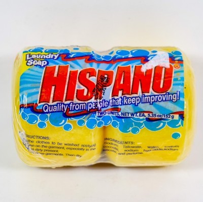 HISPANO Jabon De Lavar Laundry Soap 2 pack of 5.35 oz round bar