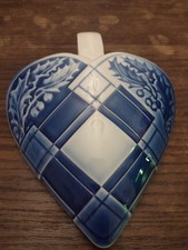 Bing & Grondahl Christmas Vase Wall Pocket Holly Blue White 9205