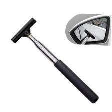 CouTun Car Side Mirror Squeegee, Retractable Car Rearview Mirror Wiper, Black