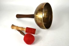 Singing Bowl with Handle/Handle - 1200 gr. 19 cm Antique Style Sound Massage Therapy