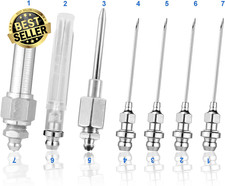 7pcs Grease Injector Needle Set Stainless Steel Nozzle Tips for Grease Gun Beari