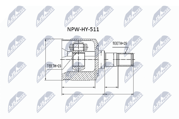 NTY NPW-HY-511 Gelenksatz, Antriebswelle FüR Hyundai-image