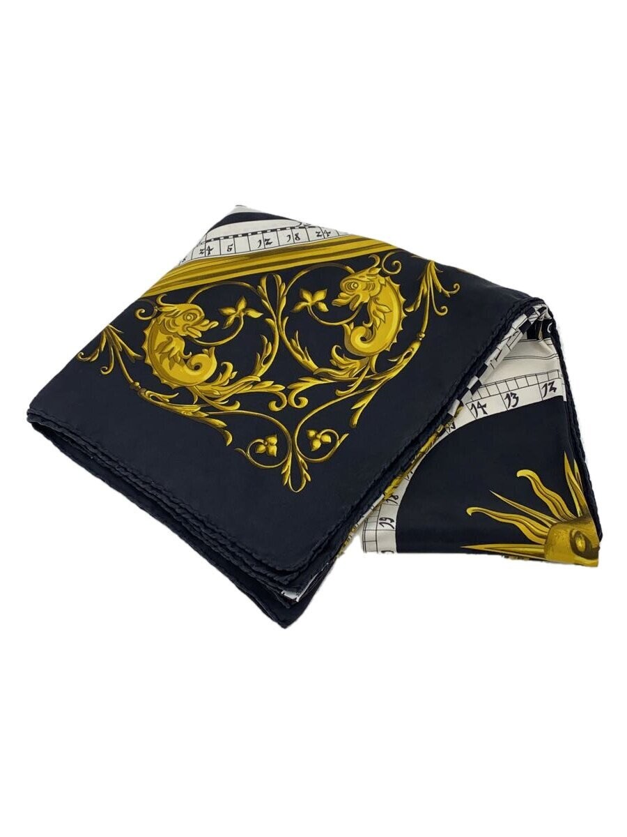 HERMES Black Silk Scarf Luxury Fashion Accessory