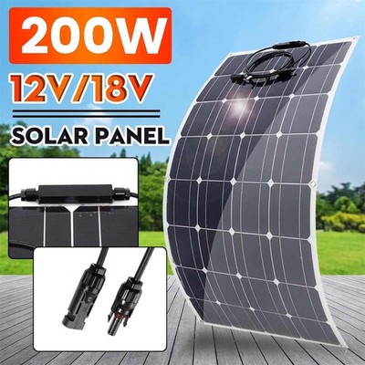 200W 18V Flexible Solarpanel Monokristallin Solarmodule für Wohnmobil Camping RV