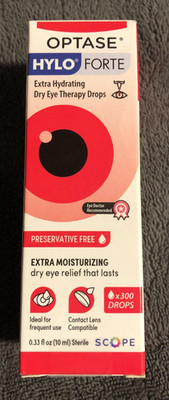 New Optase Hylo Forte Extra Hydrating Dry Eye Drops 300 Drops EXP 5/2028