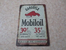 Old Mobil Gasoline British Tinplate Signboard  Brand New & Unused  MOBIL OIL  ES