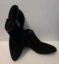 Italeau Black Suede Studded Miralda Ankle Booties Boots Womens EUR 39.5 Italy