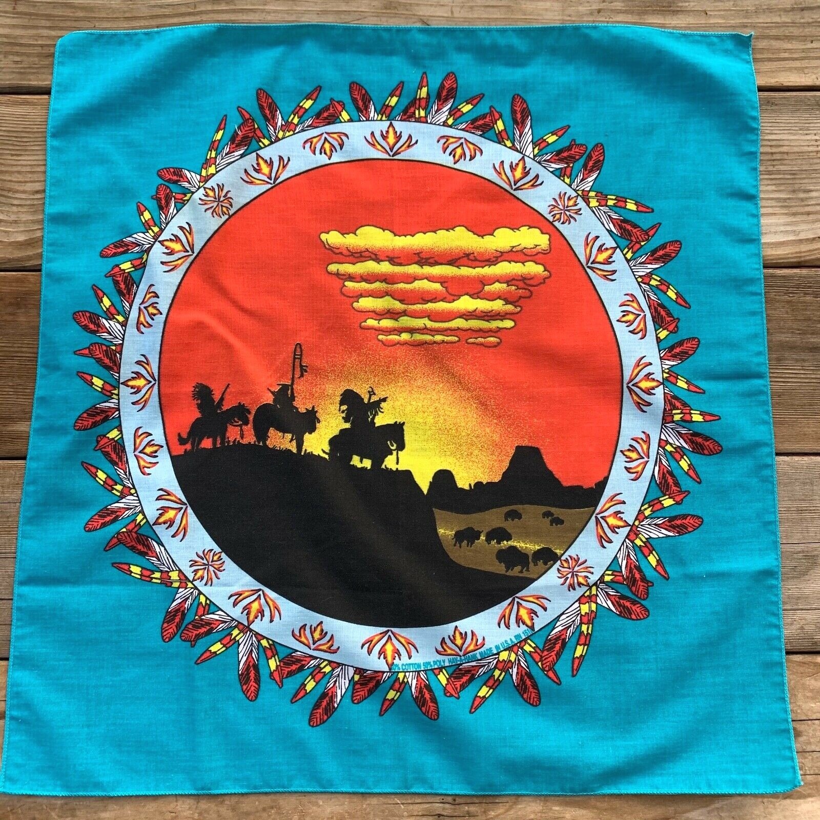 Vintage Hav A Hank Bandana Handkerchief Native Americ Gem