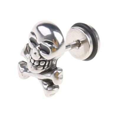 Retro Skull Head Ear Piercing Studs Earrings Titanium Steel Ear Ring Ghost Studs