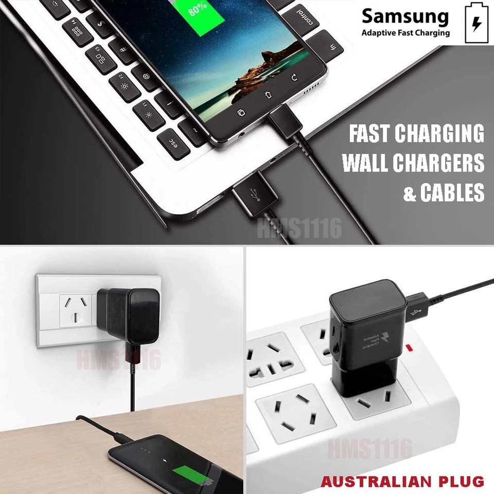 Wall Charger Plug Fit For SAMSUNG galaxy S9 S8 S7 S6 S10 Plus S20 Note 8 9 4 - image 4 of 4