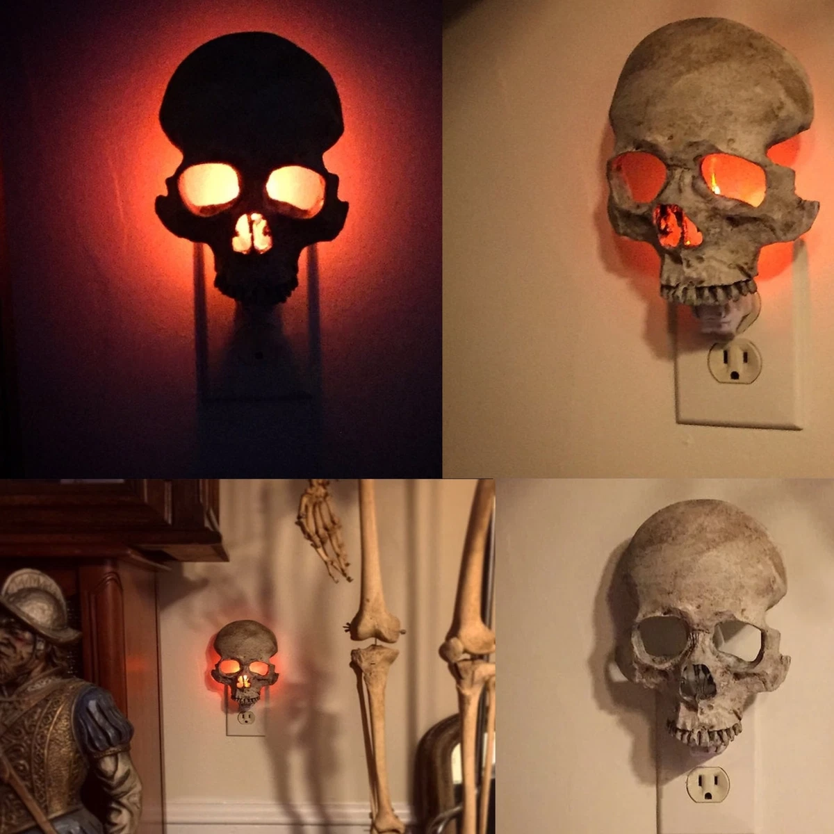 Skull Bones Wall Lamp Antique Industrial Human Skull Ghost Wall