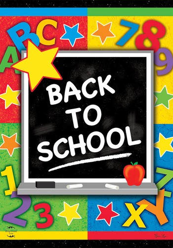 Back To School Tafel Herbst Haus Flagge ABC Zahlen 28"x40" Briarwood Lane - Bild 2 von 4