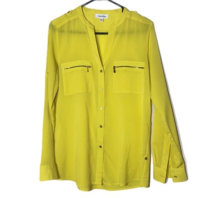 calvin klein yellow blouse