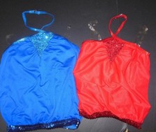 NEW Sequin Accent halter jazz top clear adjustable strap Girls Sizes 3 colors