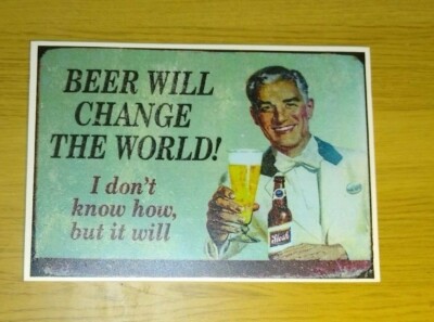 MAN CAVE BIER CHANGE DISTRESSED STYLE SCHILD - BRANDNEU HOCHSCHLAG PVC 30 x 21 