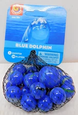 BLUE DOLPHIN- Net- 24 Player Mega Vacor Marbles & 1 Shooter-Instructions & Facts