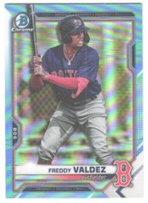 2021 Bowman Draft Freddy Valdez #BDC-96 Chrome Sky Blue Refractor