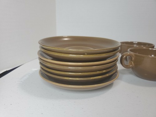 Vintage 18 pcs Russel Wright China nutmeg 6 Plates 5 Cups 7 Saucer - Picture 9 of 9