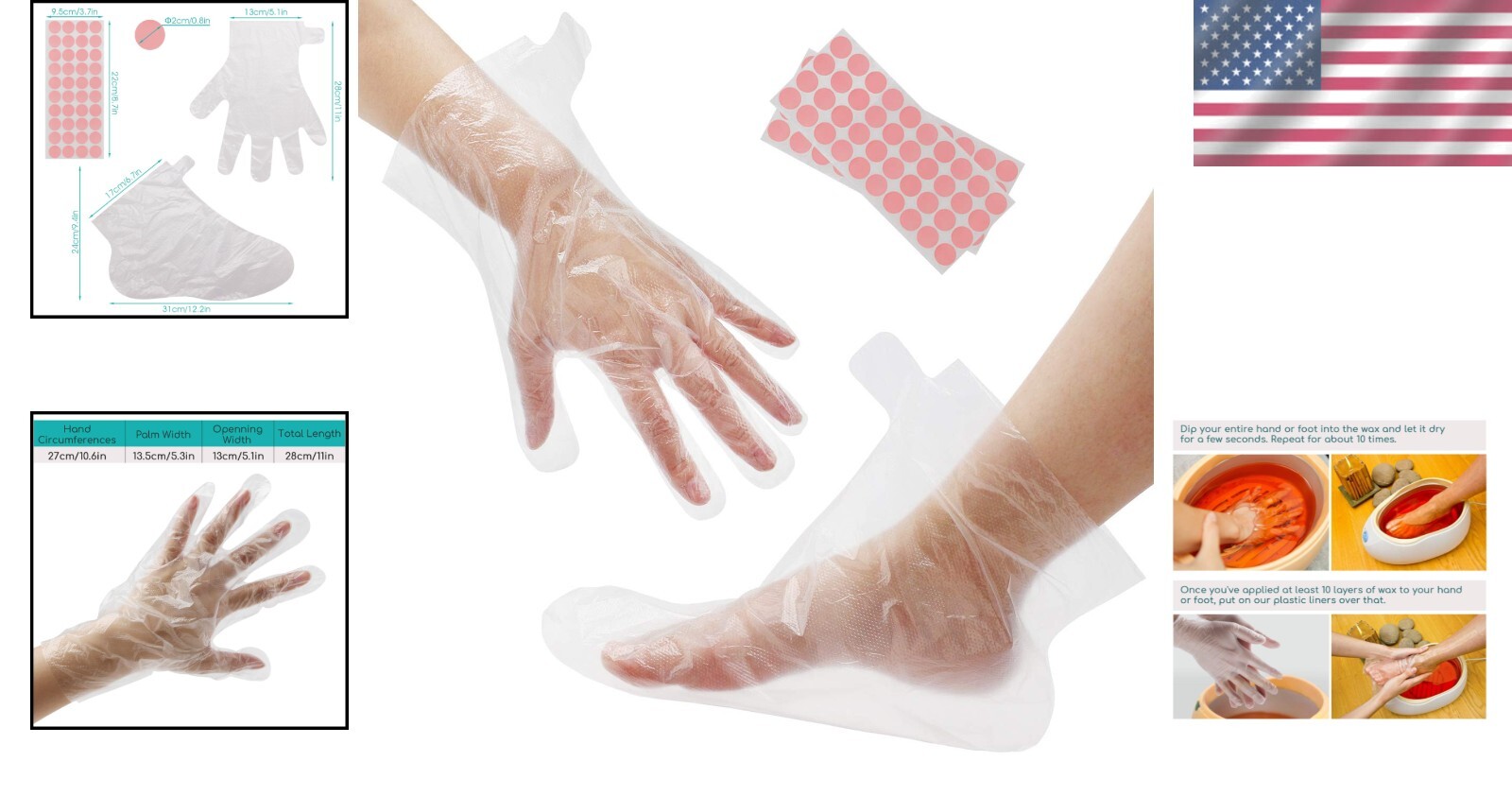 At-Home Spa Essence: 200 Count Paraffin Wax Liners for Hand & Foot Moisturizing