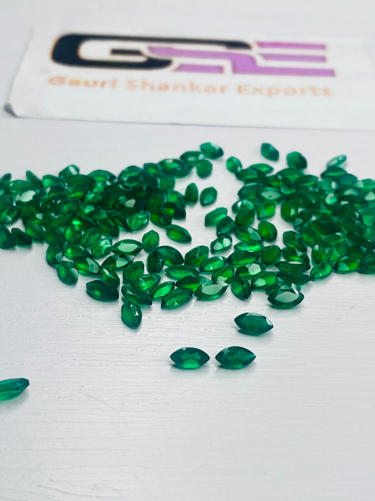 Green Onyx Faceted Marquise Cut 5x2.5 To 8x4mm Calibrated Size DG