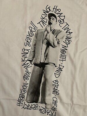 STUSSY SHIRT Size L White Talking Heads David Byrne | eBay