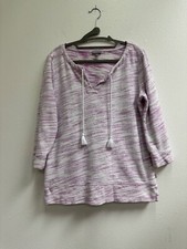 T by Talbots Heather Purple 3/4 Sleeve Sweatshirt Size Large