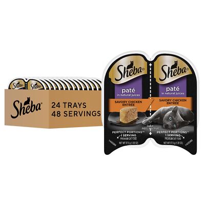 Perfect Portions Paté Adult Wet Cat Food Trays (24 Count, 48 Servings), Savor...