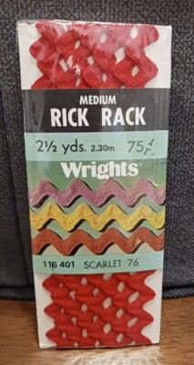 Wright's No Iron Medium Rick Rack 2.5 Yards 100% Polyester Scarlet Red ...