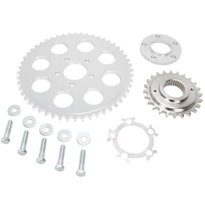 Lowbrow Customs Chrome Chain Conversion Kit Harley Dyna Spoked Wheels FXD FXDWG