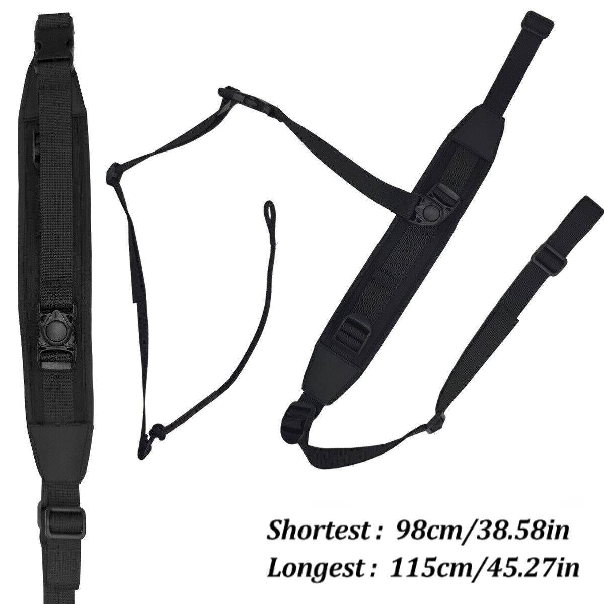 Tactical Crossbody Hands-Free Sling Adjustable Shoulder Strap for Rifle Shotgun