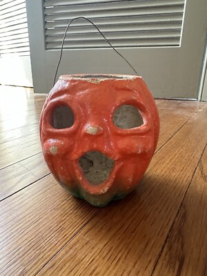 Vintage Halloween Paper Mache  Jack O Lantern