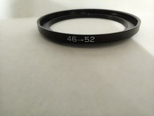Step up black aluminum ring 46mm male threat to 52mm female threat adapter