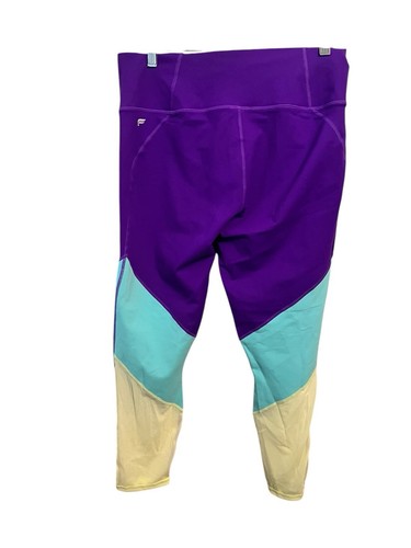 Fabletics NWT Zone High Waisted 7/8 Powerhold Leggings Size XL Colorblock Gym - Picture 2 of 8