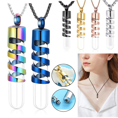 Urn Necklace for Ashes Hourglass Glass Cremation Jewelry Urn Container Pendant